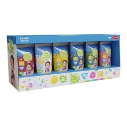 Natural Face & Finger Paint 65 ml - 6 Pack - White, Red, Yellow, Green, Pink, Blue