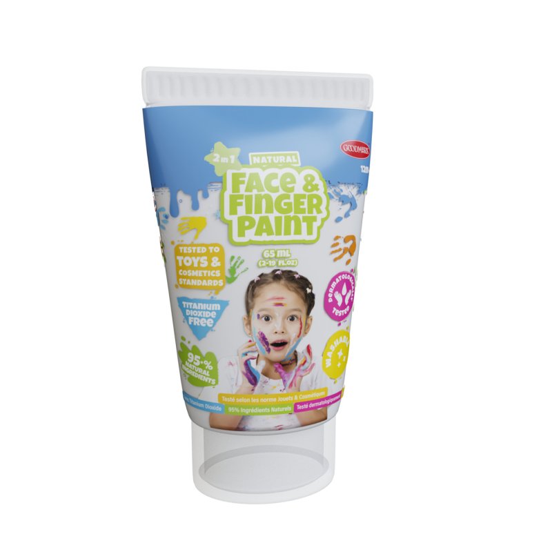 Natural Face & Finger Paint All-in-One Set peinture lavable Bleu, Vert, Rouge, Blanc, Jaune