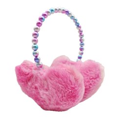 Tinka - Plush Earmuffs - Pink hearts w. pearl headband (8-800428)