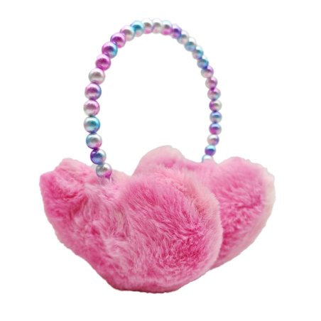 Tinka - Plush Earmuffs - Pink hearts w. pearl headband (8-800428)