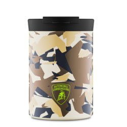 24Bottles Travel Tumbler Utilisation quotidienne 350 ml Silicone, Acier inoxydable Noir, Marron, Jaune