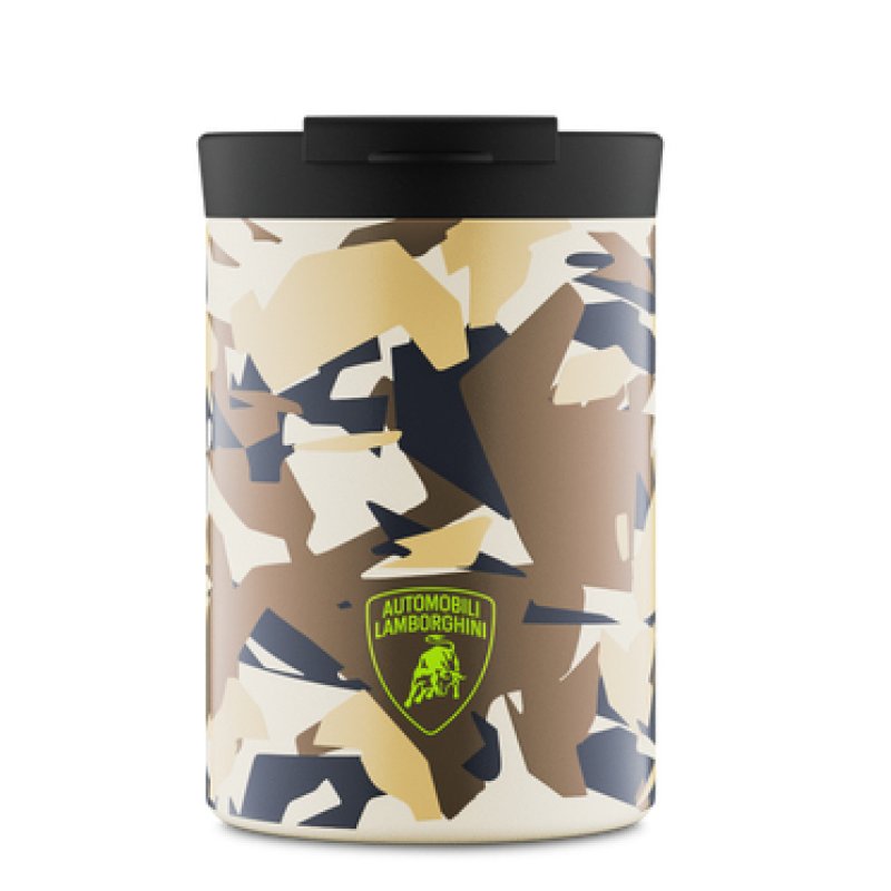 24Bottles Travel Tumbler Utilisation quotidienne 350 ml Silicone, Acier inoxydable Noir, Marron, Jaune