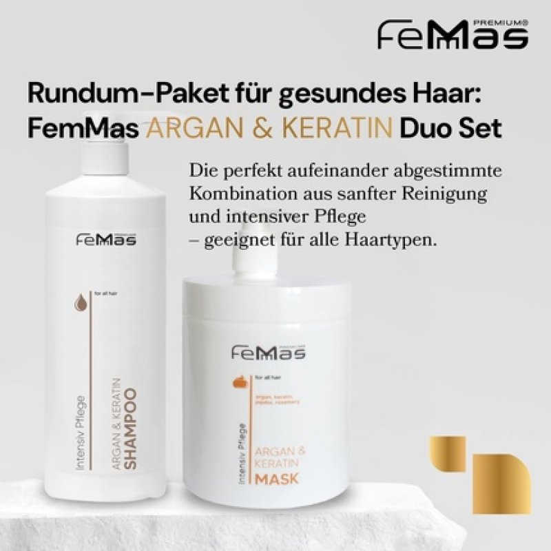 Femmas Argan & Keratin Shampoo with Vegetable Oils and Proteins - Argan Oil Rich