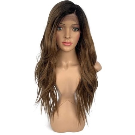 Sleek 27 Lace Front Wig Side Part Long Curly Wave Synthetic Wig