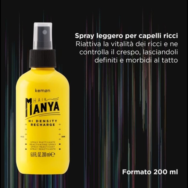 Kemon Hair Manya Hi Density Recharge Moisturising Spray for Curls 200ml
