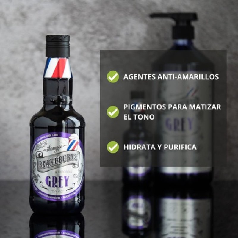 Beardburys Grey Shampoo Mattifying Shampoo for Gray, White, or Blonde Hair Removes Yellow Tones Shiny Hair Suitable for