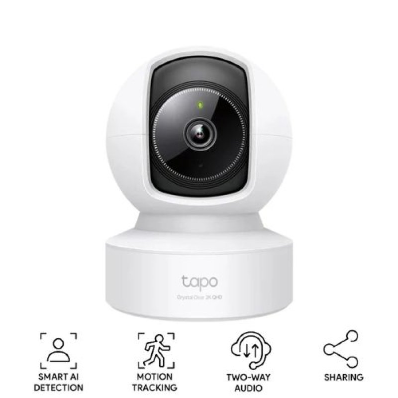 TP-Link Camera Tapo C222 Wi-Fi Indoor Pan/Tilt Security 2K, 360 Degrees, White EU