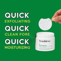 Troubless Clear Toner Pad for Face Gentle Peeling and Facial Soothing