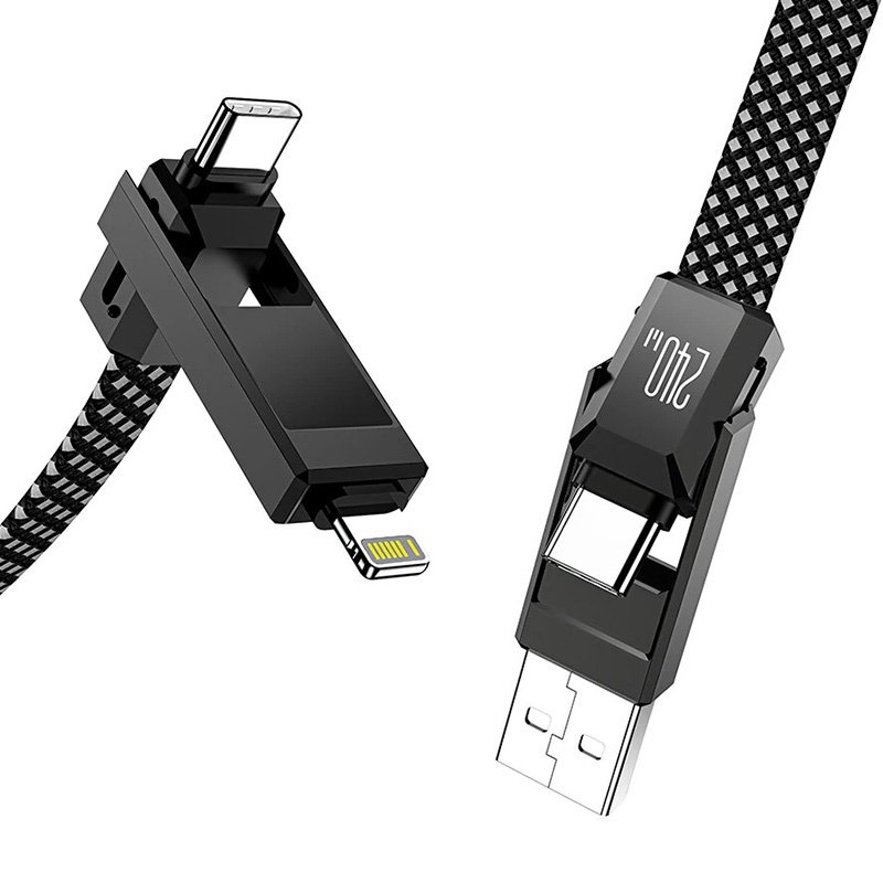 Blitzwolf BW-HDC7 4-in-1 USB C Lightning cable 240W 1.2m (black)