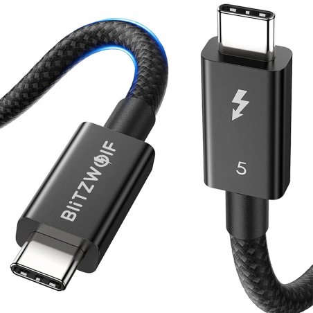 BlitzWolf BW-HDC8 240W USB-C to USB-C cable, 0,.5m (black)