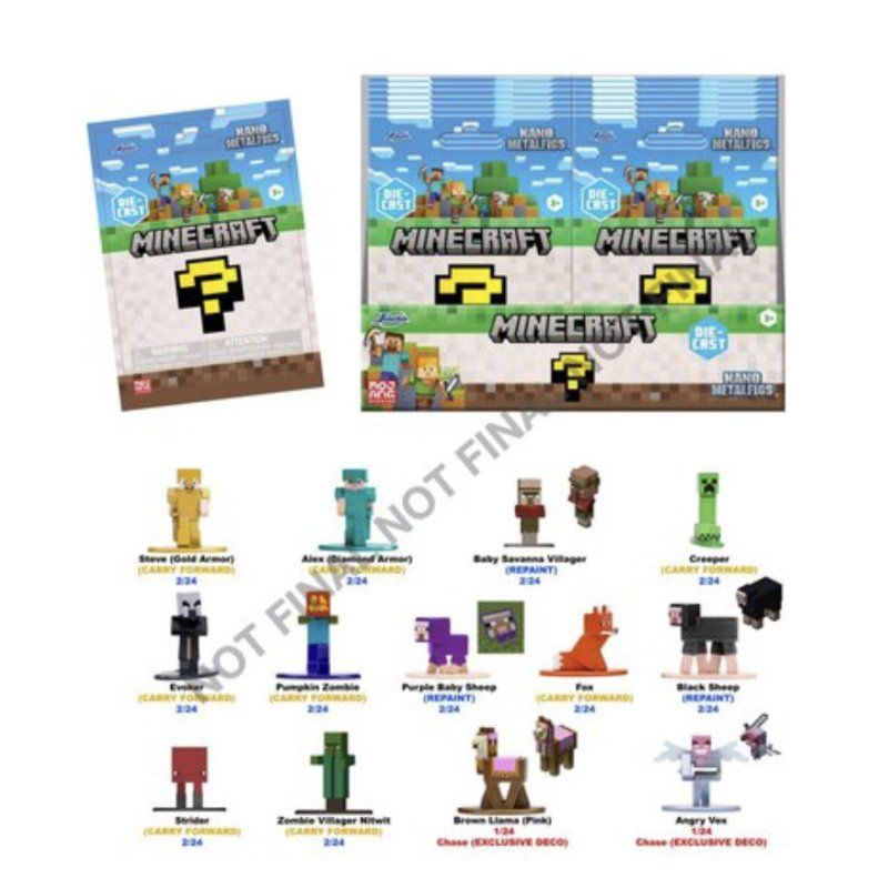 MINECRAFT - Display Figurines Nano Mystery 13 Assortiments - 24pc