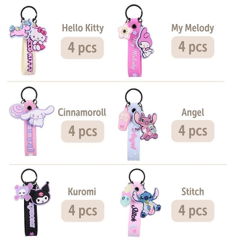 STITCH & HELLO KITTY - Display de 24 Porte-Clés 14cm