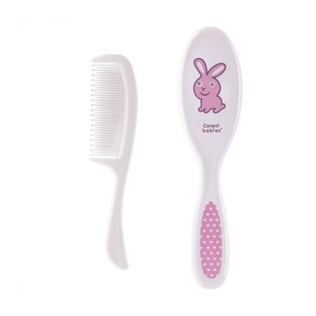 Canpol Babies Baby Brush And Comb Set With Soft Bristles Pink