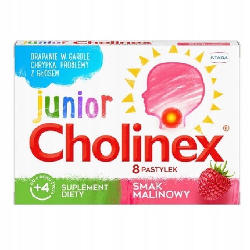 Cholinex Junior Lozenges For Throat Irritation Hoarseness And Voice Problems Dietary Supplement Raspberry 8 Pieces