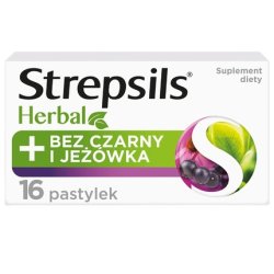 Strepsils Herbal Sugarfree Lozenges Soothing Irritated Throat And Vocal Cords With Black Elderberry And Echinacea 16