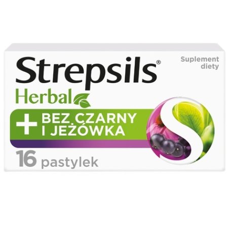 Strepsils Herbal Sugarfree Lozenges Soothing Irritated Throat And Vocal Cords With Black Elderberry And Echinacea 16