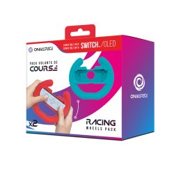 Oniverse Pack of 2 Racing wheel controller holders - Blue/Red (Switch)
