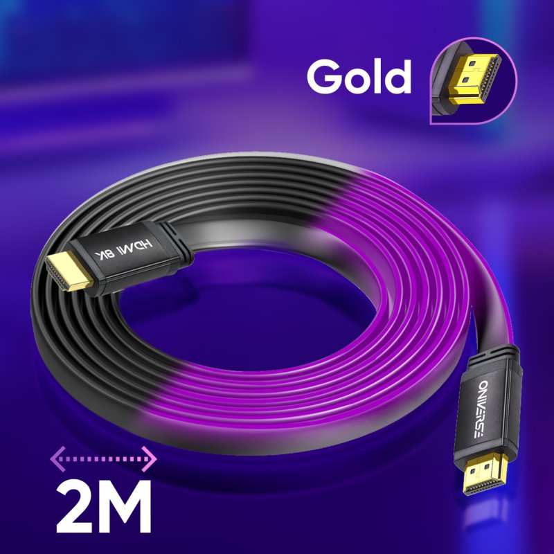 Oniverse Câble HDMI LED 8K 2m - Violet (Multiplateforme)