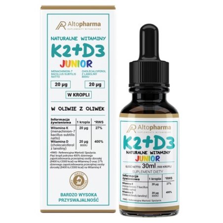 Altopharma Junior Natural Vitamins K2d3 Dietary Supplement In Drops 30ml