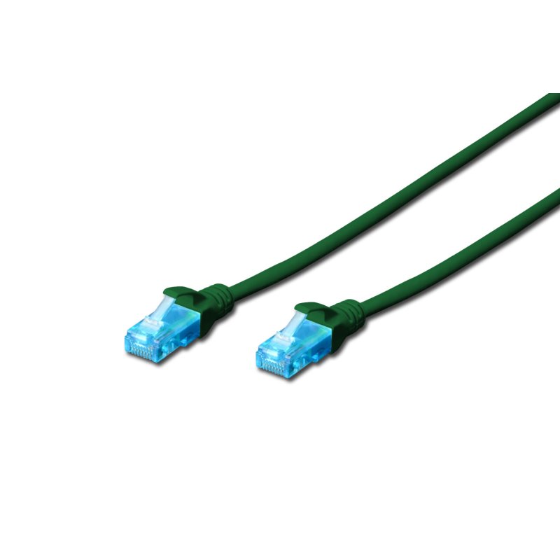 DIGITUS Patchkabel RJ45 U/UTP Cat5e 2.00m grün Hebelschutz