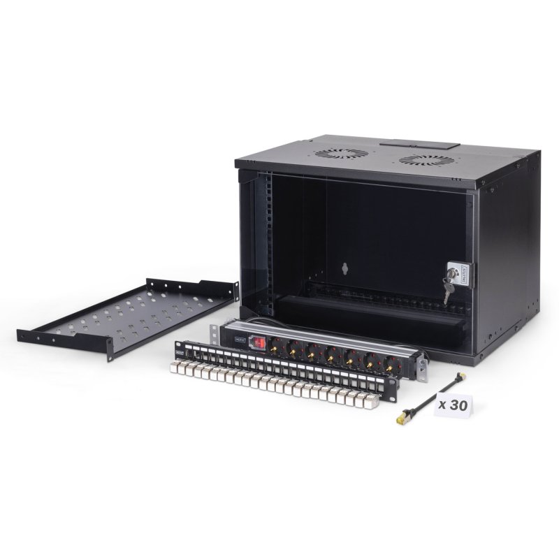 DIGITUS Netzwerk-Set 483 mm (19") - 7HE, 540x400 mm (BxT) sw