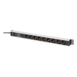 Digitus DN-95438 power distribution unit (PDU) 9 AC outlet(s) 1U Black, Silver