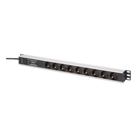 Digitus DN-95438 power distribution unit (PDU) 9 AC outlet(s) 1U Black, Silver