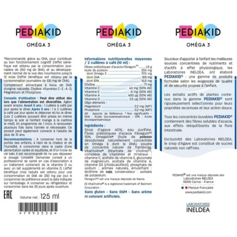 PEDIAKID Omega 3 Syrup 125ml
