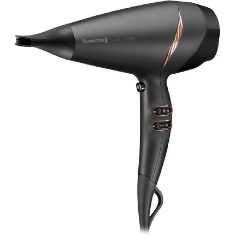 Remington Supercare Pro Ionic Hair Dryer 2200 with Diffuser and Slim Styling Concentrators AC7200 Black