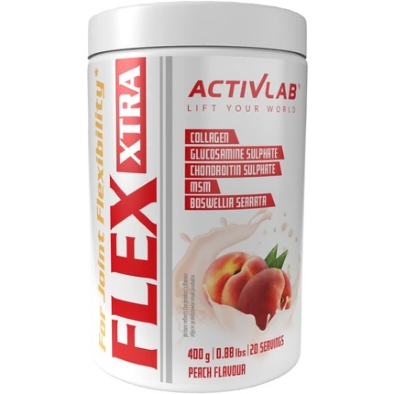 Activlab FLEX Xtra Peach Flavored Joint Support with Hydrolyzed Collagen Type I, Glucosamine, MSM, Vitamin C B6 D, and