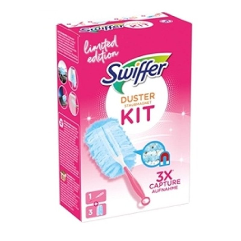 Swiffer Duster Kit Pink Starter Set With 3 Refills