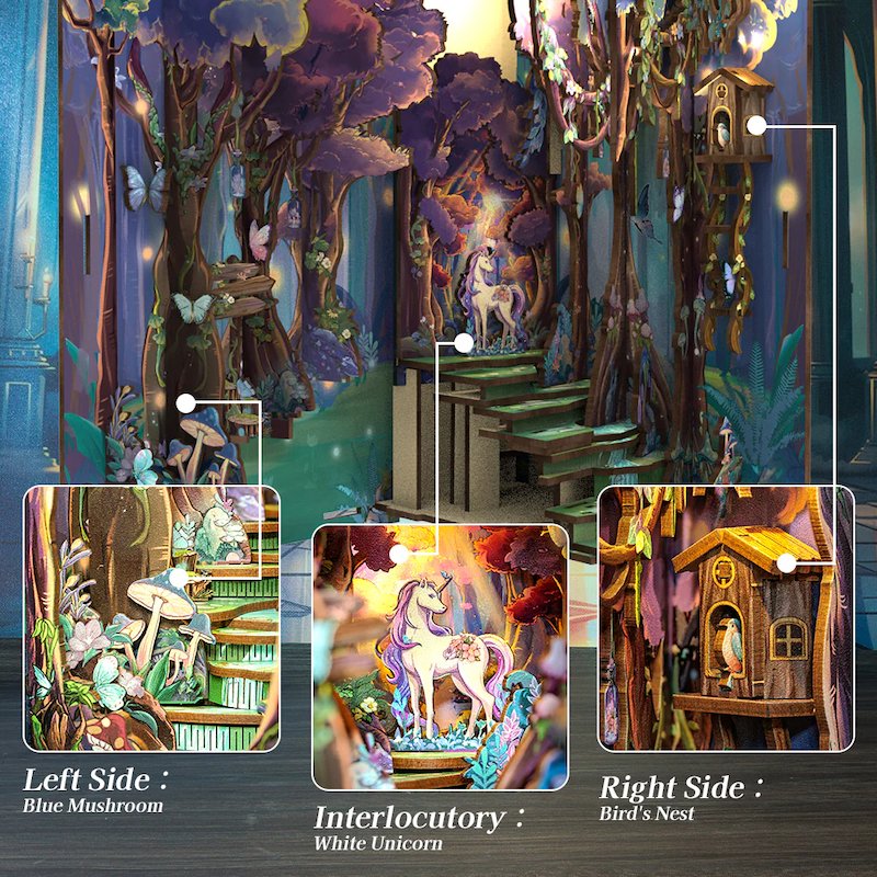 BOOK NOOK KIT - DIY - La Grâce de la Forêt - 89pc Eclairage LED