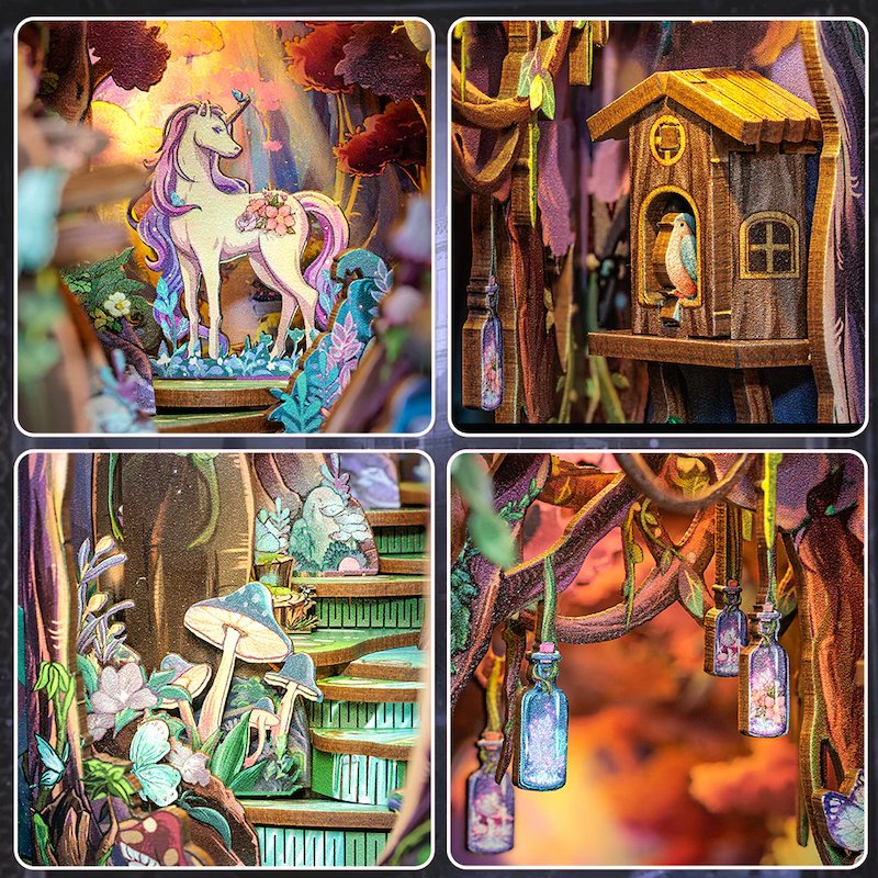 BOOK NOOK KIT - DIY - La Grâce de la Forêt - 89pc Eclairage LED