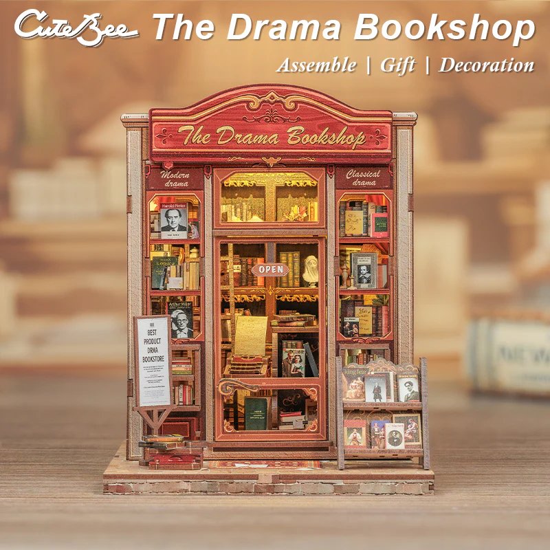 MINIATURE HOUSE - DIY - La Librairie Drama - 253pc Eclairage LED
