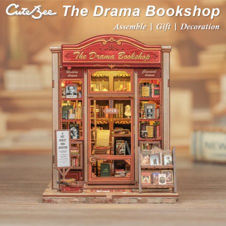 MINIATURE HOUSE - DIY - La Librairie Drama - 253pc Eclairage LED