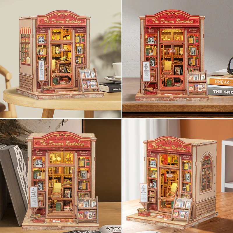 MINIATURE HOUSE - DIY - La Librairie Drama - 253pc Eclairage LED