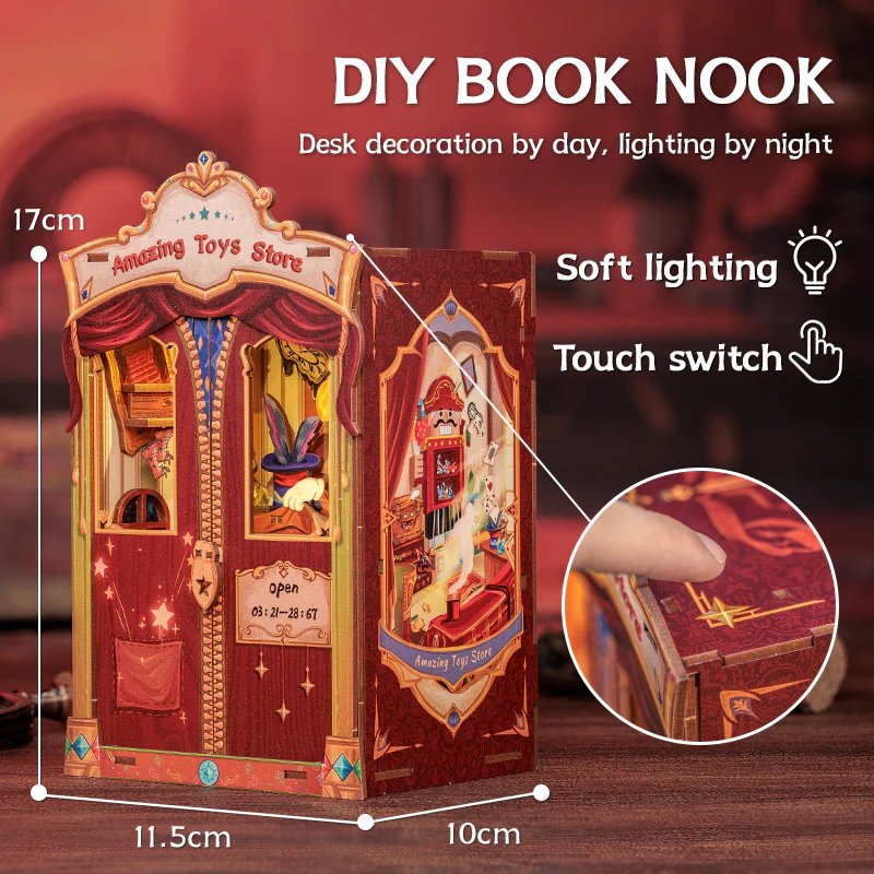 BOOK NOOK KIT - DIY - Magasin de Jouets - 107pc Eclairage LED