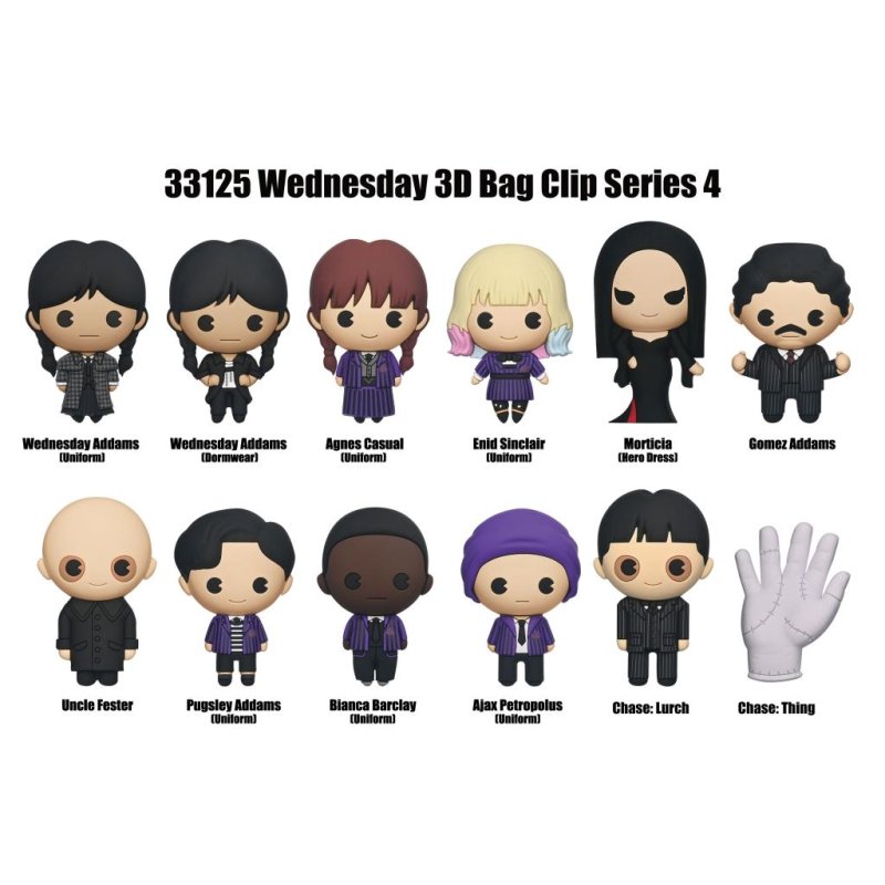 MERCREDI - Series 4 - 3D Foam Bag Clip (Display 24 Pcs)