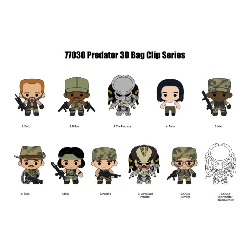 PREDATOR - Series 1 - 3D Foam Bag Clip (Display 24 Pcs)