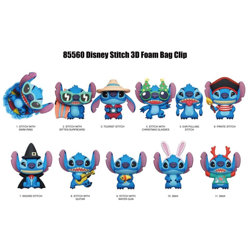STITCH IN COSTUME - Exclusive 3 - 3D Foam Bag Clip (Display 24 Pcs)