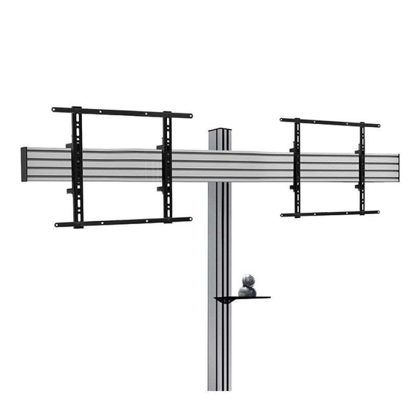 B-Tech SYSTEM X - Universal Twin Screen VC Stand (VESA 600 x 400) - 1.8m