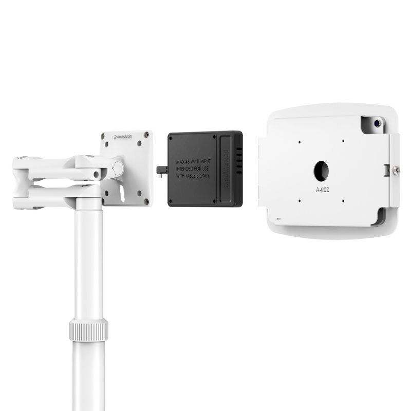 Compulocks iPad 10.9" 10th Gen Space Enclosure Medical Rolling Cart Extended Plus Hub White