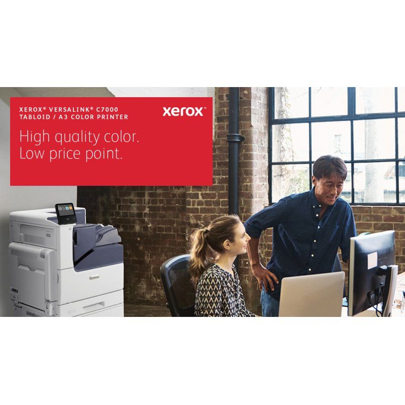 Xerox VersaLink Imprimante recto verso C7000 A3, 35/35 ppm, Adobe PS3, pilote PCL5e/6, 2 magasins, 620 feuilles au total