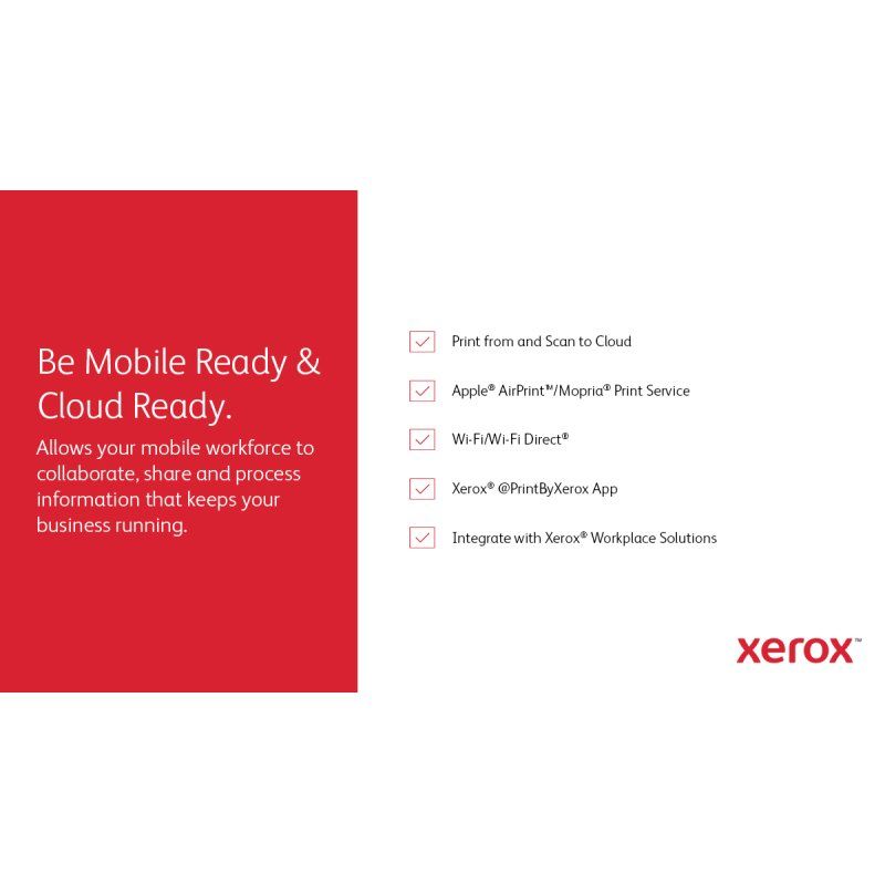 Xerox VersaLink Imprimante recto verso C7000 A3, 35/35 ppm, Adobe PS3, pilote PCL5e/6, 2 magasins, 620 feuilles au total