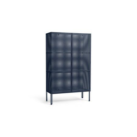 HAY - Perforated Cabinet Floor Large H 146.5cm - Steel Blue