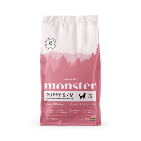 Monster Pet Food - Dog Grain Free Puppy S/M - Turkey/Chicken - 12 kg