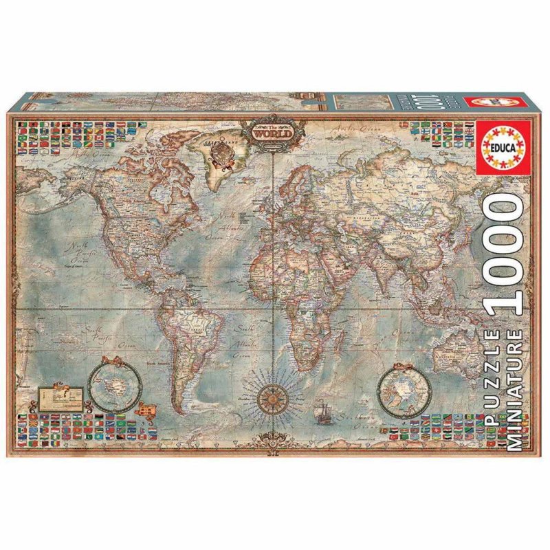 Educa -1000 psc, Political map of the world, Miniature (80-16764)