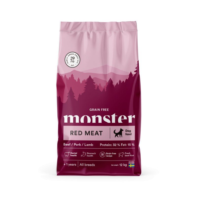 Monster Pet Food - Dog Grain Free Adult Red Meat - 12 kg