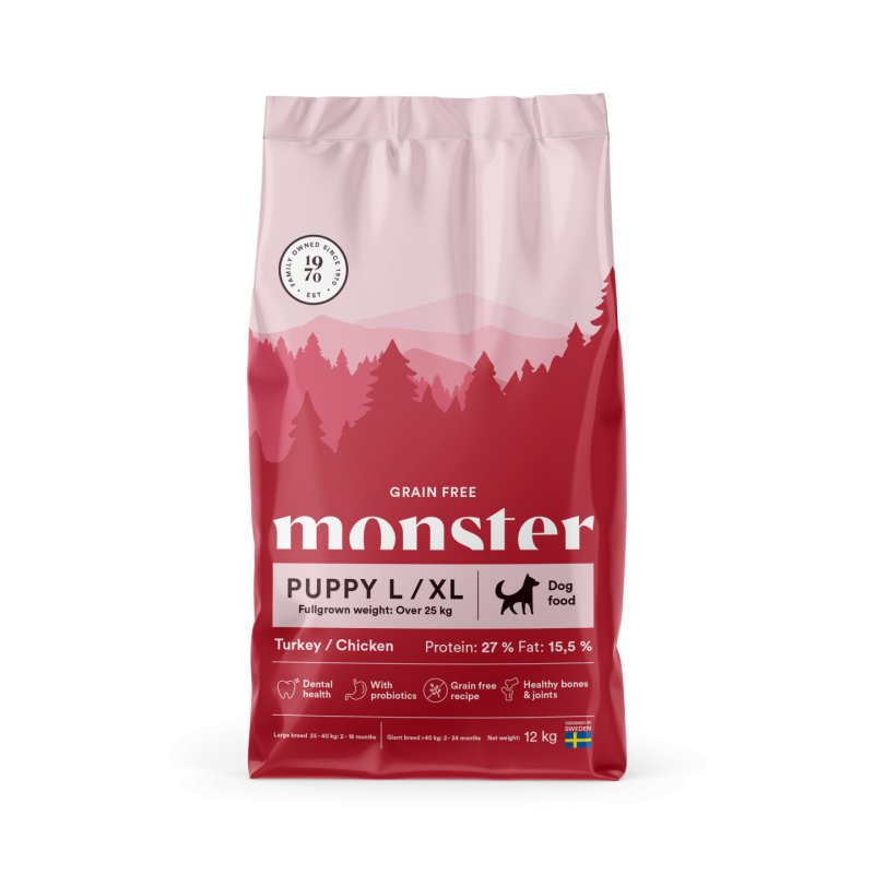 Monster Pet Food - Dog Grain Free Puppy L/XL - Turkey/Chicken - 12 kg