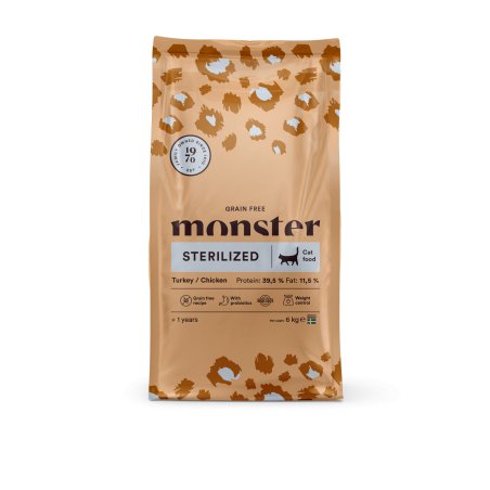 Monster Pet Food - Cat Grain Free Sterilized - Turkey/Chicken - 6 kg
